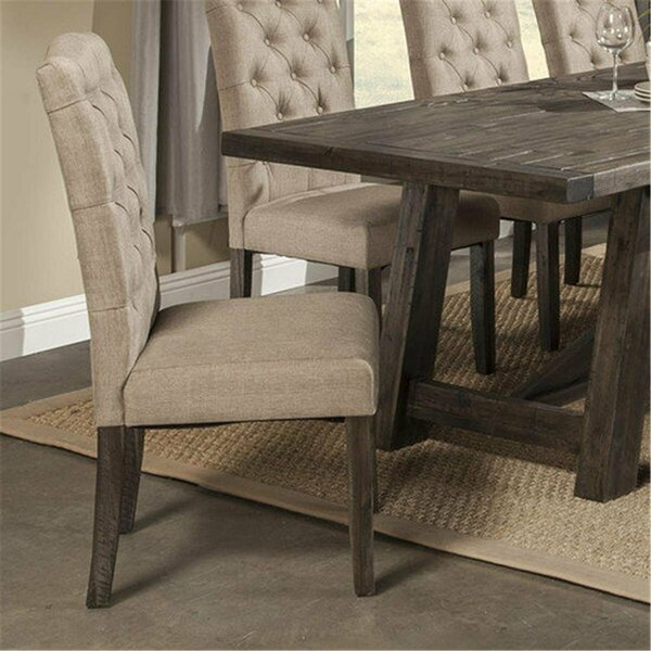 Alpine Furniture Newberry Button Tufted Parson Chairs, Salvaged Grey - 41 x 19.5 x 24 in., 2PK 1468-23